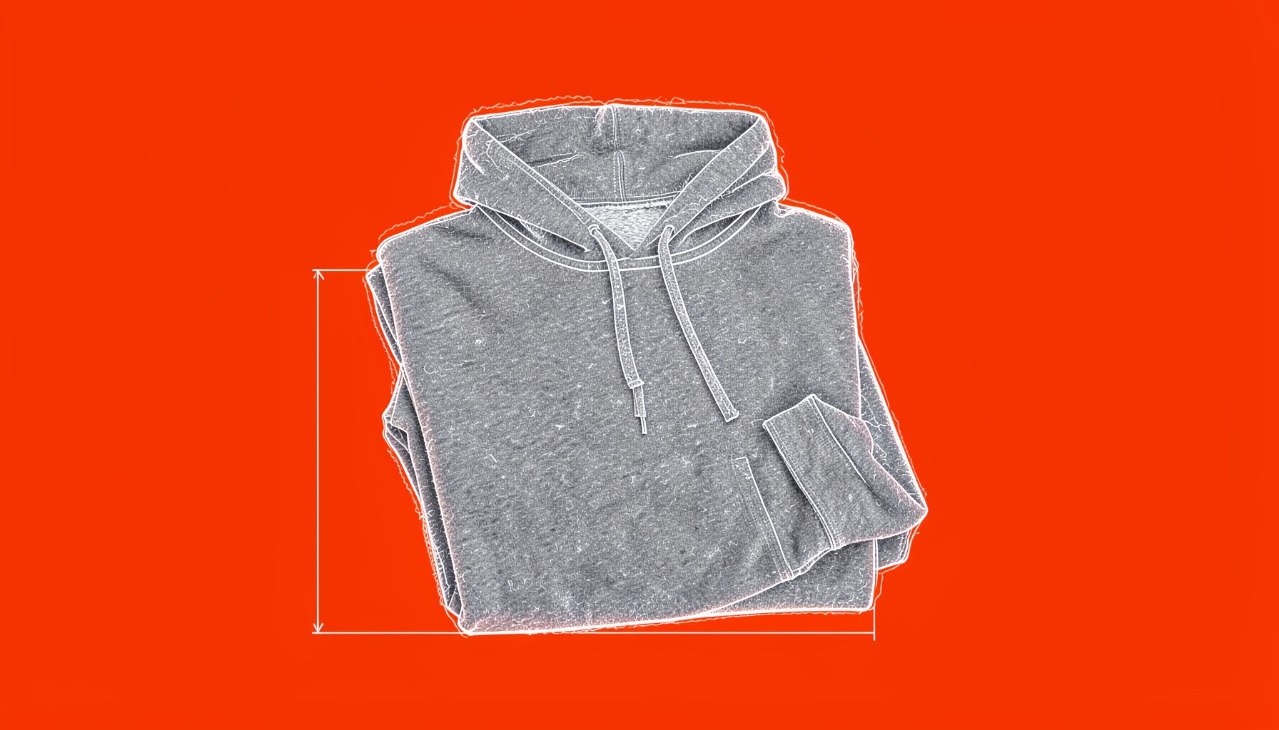 A cozy fleece hoodie in heathered grey, folded neatly with the drawstring visible.