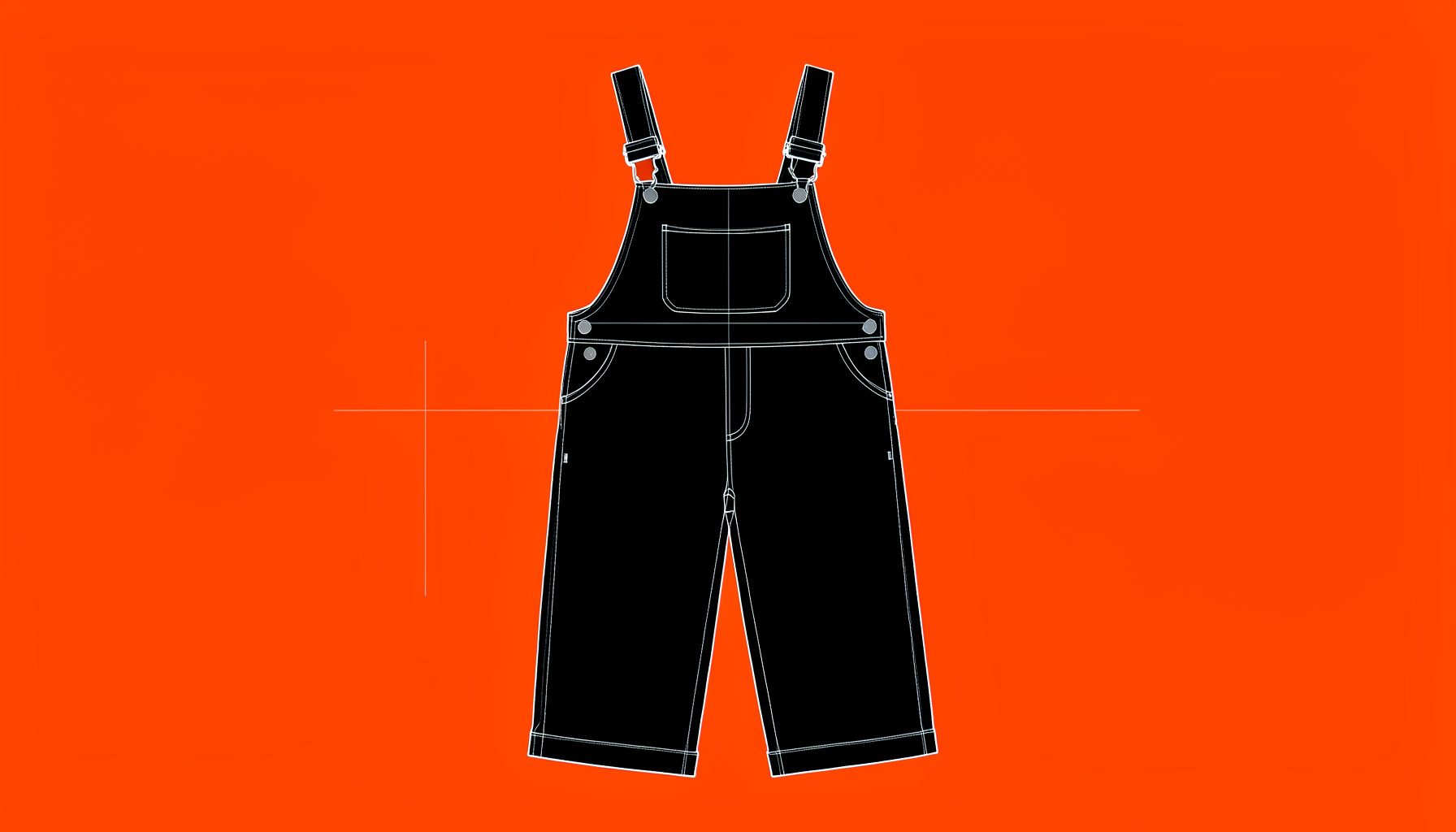 Black overalls in a relaxed fit, photographed flat with adjustable straps visible.