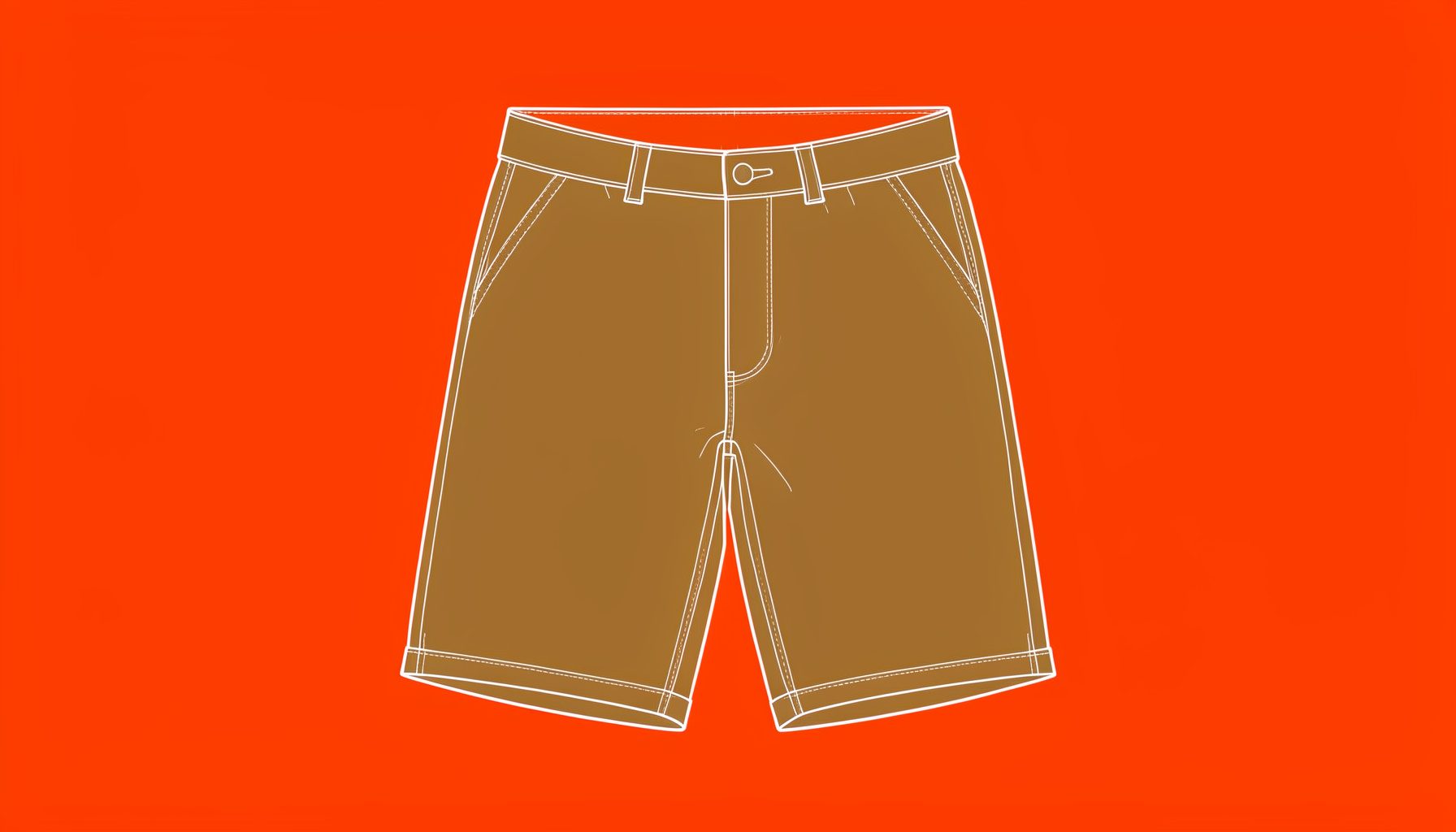 Bronze-toned shorts with a clean cut, laid flat on a neutral surface.