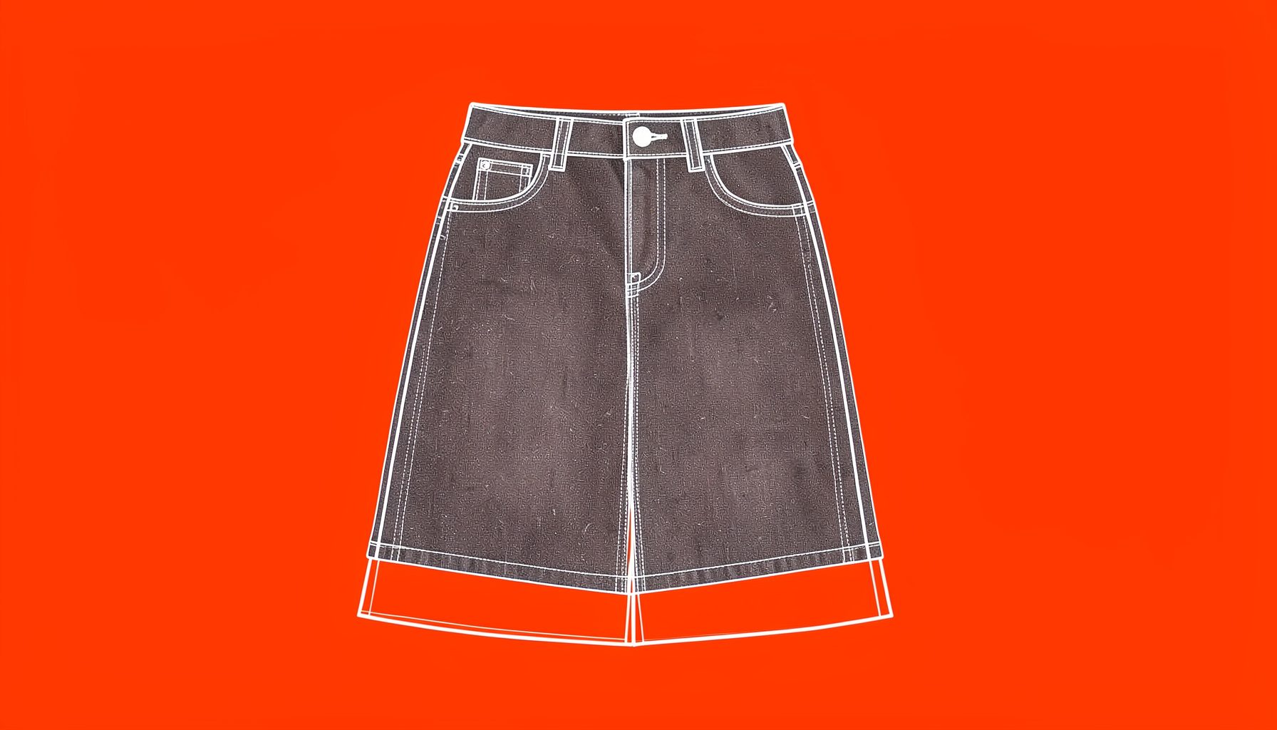 A denim skirt in medium wash, photographed flat on a white background.