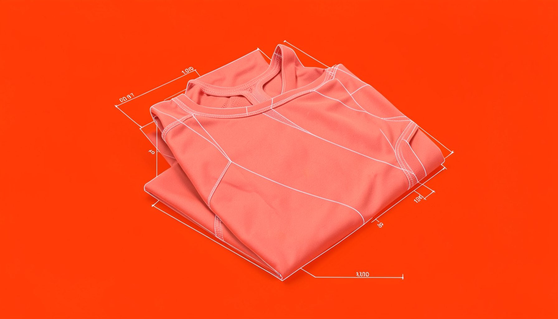 A sporty active-wear set in muted coral, folded together on a clean surface.