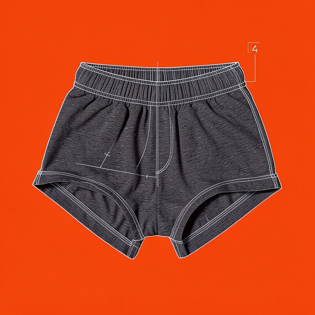 Dark grey heather boys' undershorts with an elastic waistband, folded on a light surface