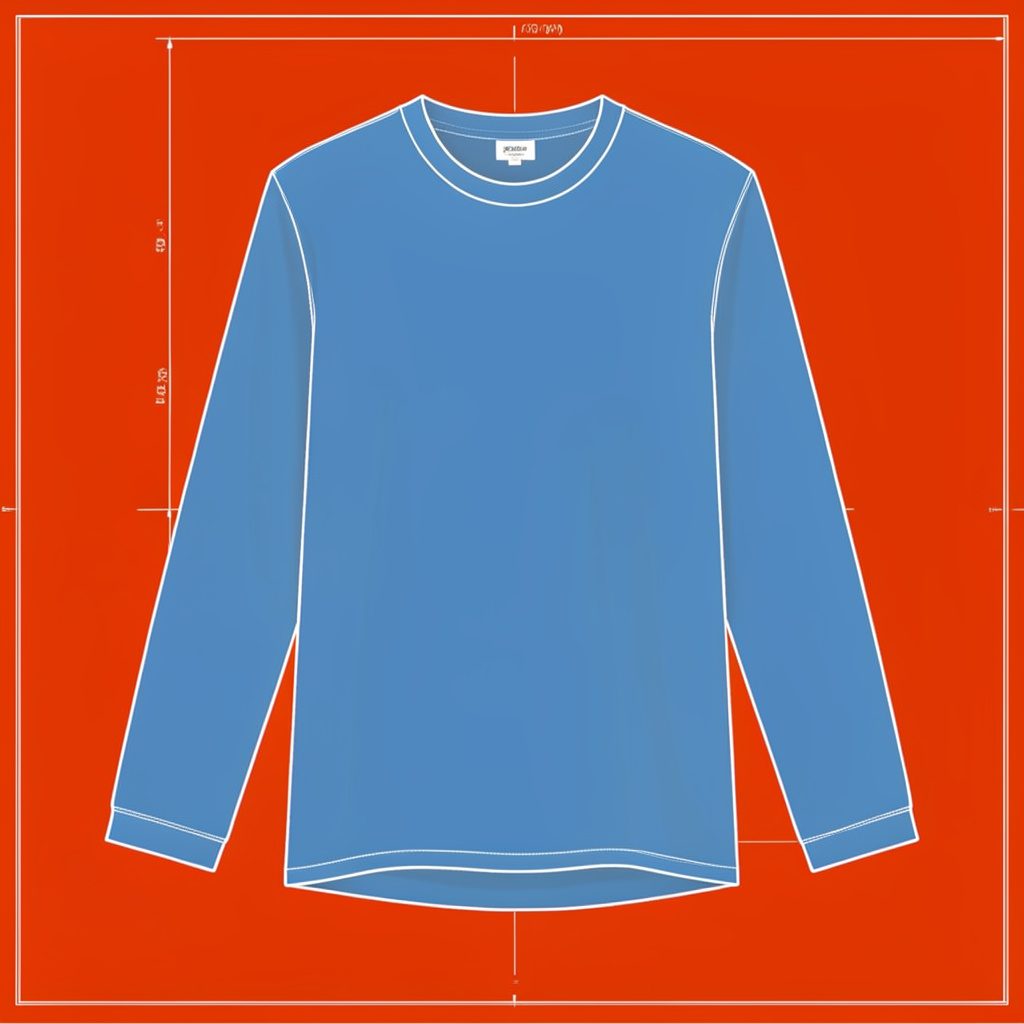 A long-sleeve tee in coastal blue with a relaxed fit, shown on a neutral backdrop
